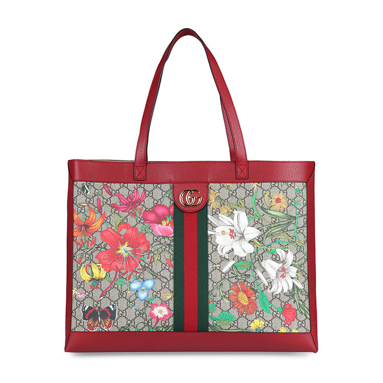 gucci/古驰 20年春夏 ophidia系列gg花卉中号购物袋 女性 混色 手提包