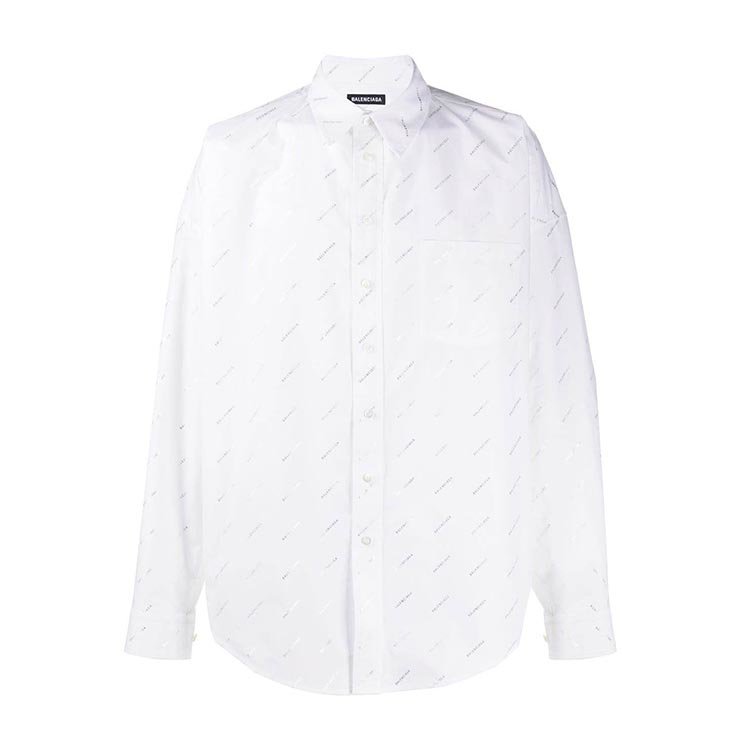 balenciaga/巴黎世家 20年春夏 服装 男性 白色 男士长袖衬衫 595214