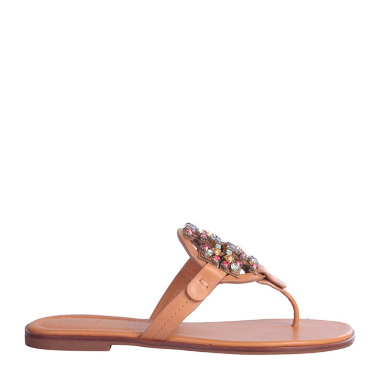 tory burch/汤丽柏琦 20年春夏 百搭 女性 棕色 女士人字拖鞋 73051