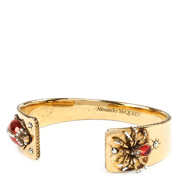 alexander mcqueen/亚历山大麦昆 20年春夏 百搭 女性 金色 手镯