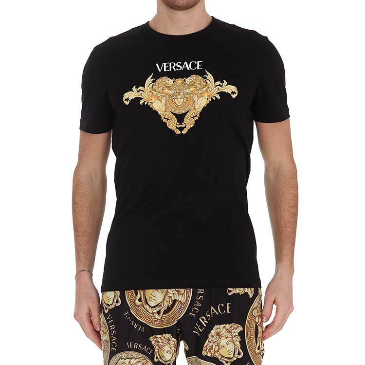 versace/范思哲 21年春夏 男士服装 男性 黑色 男士短袖t恤 a88444 a