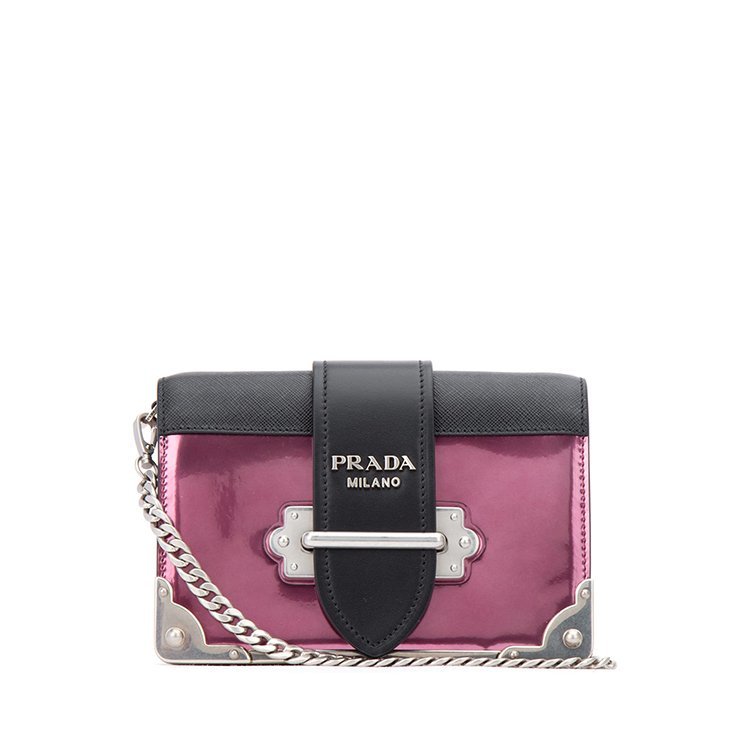 prada milano系列包,prada milano 普拉达/prada 18年秋冬 链条 logo 女包 女性 cahier系列 小方包 紫色
