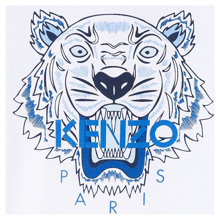 kenzo/高田贤三 19年春夏 短袖 圆领 男童 虎头 logo 儿童t恤 kn10738