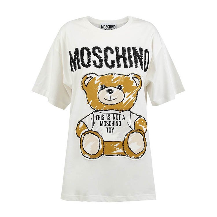 moschino/莫斯奇诺 19年春夏 圆领 女性 logo 小熊 女士短袖t恤 v