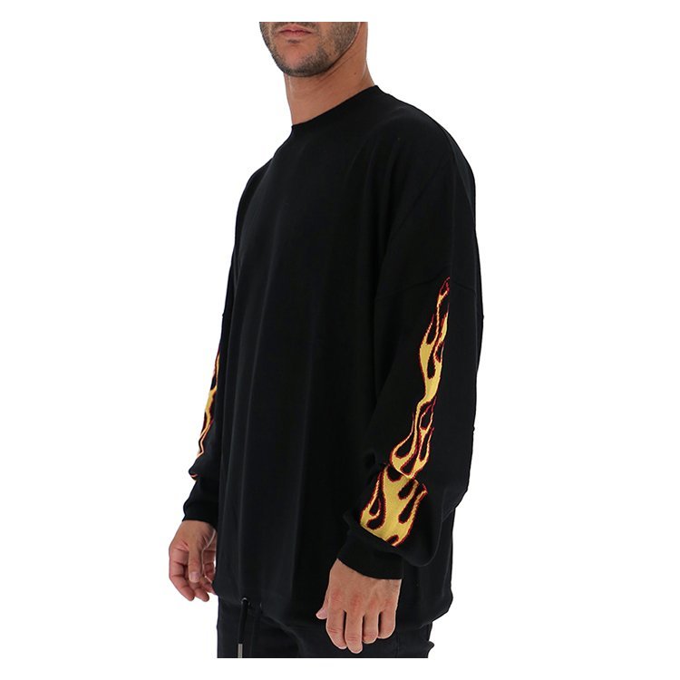 palmangels领子,palmangels裤子 palm angels/palm angels 男性 火焰 印花 男卫衣 pmha021f18273017