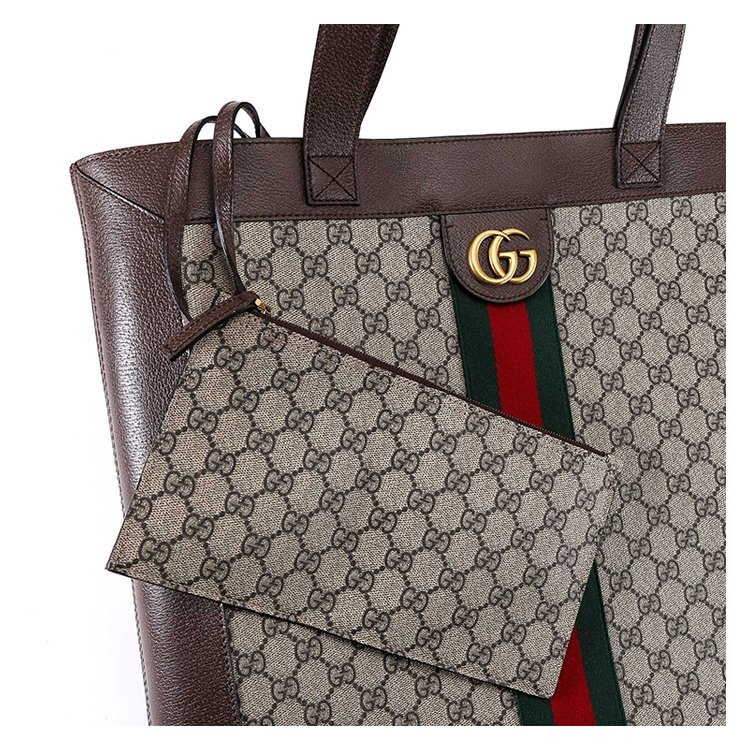 gucci/古驰 21年春夏 ophidia系列柔软高级人造帆布大号购物袋 通用