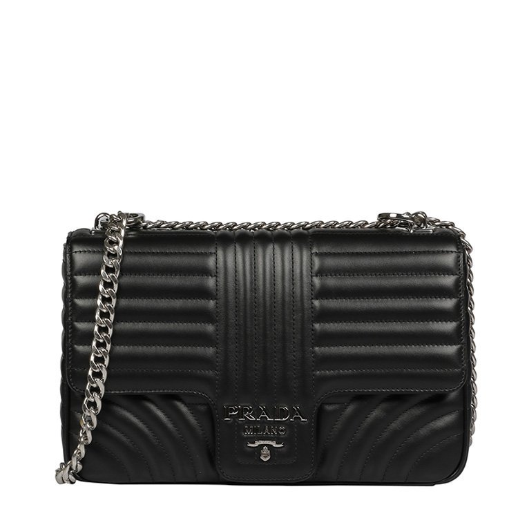 prada/普拉达 18年秋冬 链条 字母 女包 女性 黑色 斜挎包 1bd135 2d