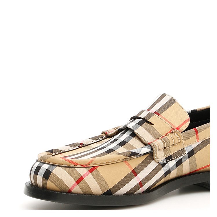 burberry/博柏利 18年秋冬 house格纹 男性 平底鞋 一脚蹬 男士帆布鞋