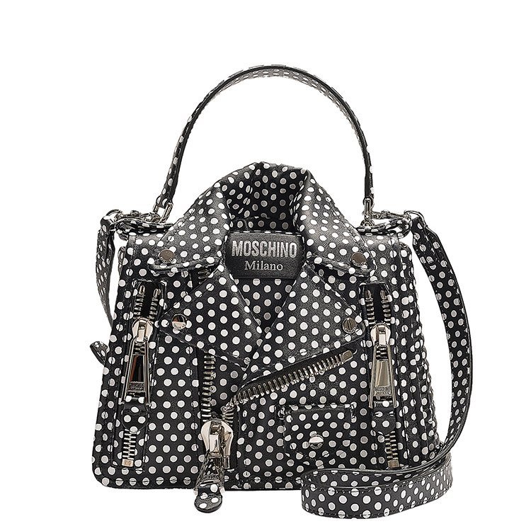 MOSCHINO LOGO,FENDI logo 莫斯奇诺/moschino 18年秋冬 logo 皮衣包 女包 女性 黑色 单肩包