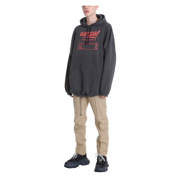 巴黎世家/balenciaga 18年秋冬 男性 兜帽 oversize 灰色 男卫衣 5357