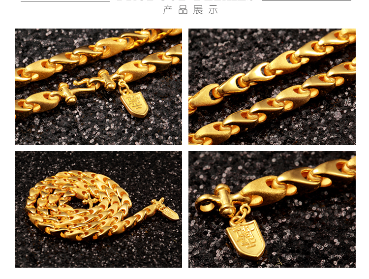 cnuti/粤通国际珠宝 黄金项链 足金男士骑士项链 土豪项链粗款男100.