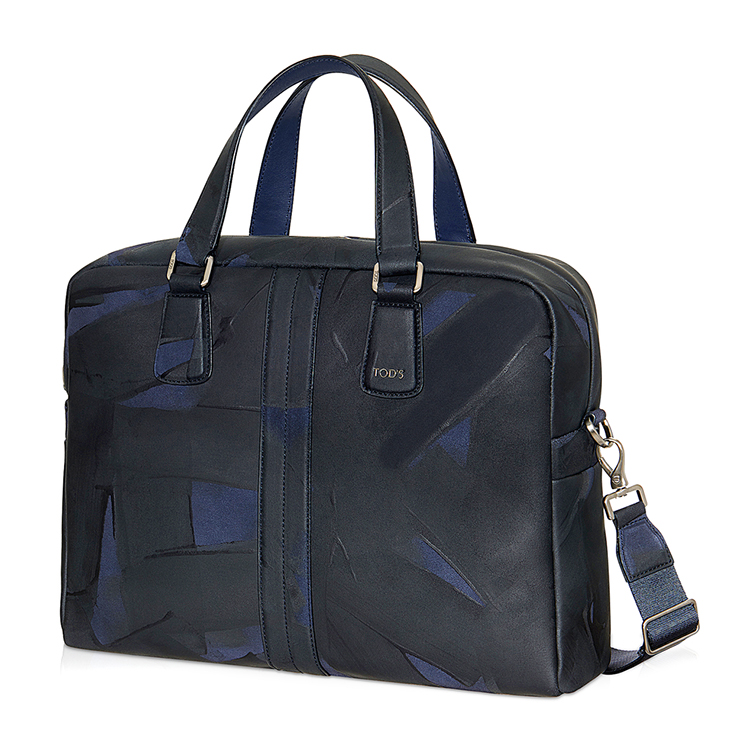 tods/托德斯 男士深蓝色牛皮中号公文包