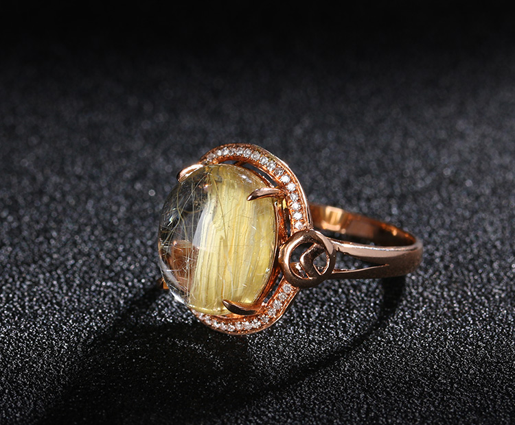 u/爱欧珠宝 6.75克拉发晶戒指 18k金镶钻 彩色宝石 hcb0617-4