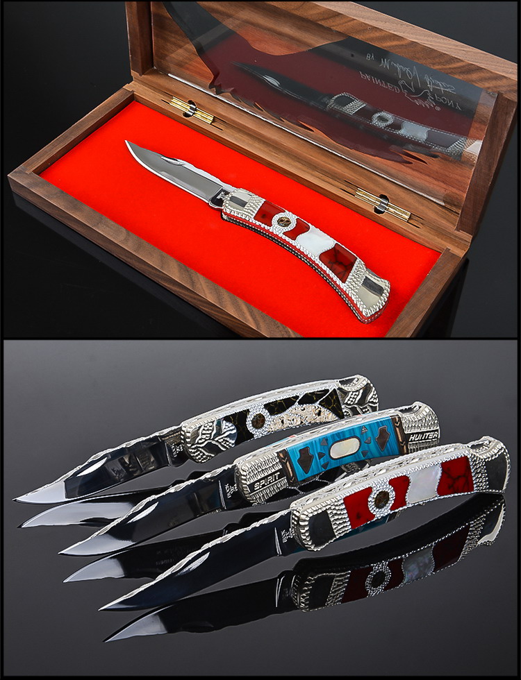 buck/巴克 美国原装进口 知名刀匠手工打造 收藏刀 手工110红珊瑚定制