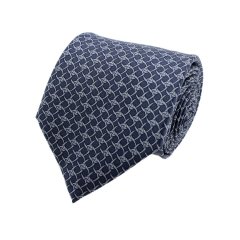 hermes/爱马仕 碳素灰蓝色花纹logo领带图片