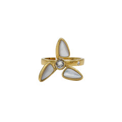 【O.YANG/O.YANG】珠宝风车戒指女水晶珍珠指环天然母贝壳个性小众图片