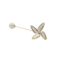 O.YANG/O.YANG]珠宝风车天然母贝壳胸针水晶珍珠个性别针胸花图片