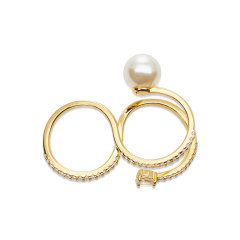 【O.YANG/O.YANG】珍珠戒指女异形不规则925银原创设计生日礼物复古欧美情侣女图片