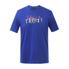 爆款主推 Trussardi/楚莎迪 纯棉领男士短袖t恤 短t 休闲上装 上衣图片