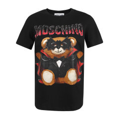 MOSCHINO/莫斯奇诺  女士棉质宽松蝙蝠侠泰迪熊圆领短袖T恤 V0712 0540 1555图片