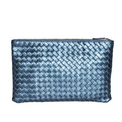【包税】Bottega Veneta/葆蝶家 男士蓝色小羊皮手拿包 256400V00414037图片