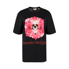 【包税】Alexander McQueen/亚历山大麦昆 女士白色短袖T恤 611029QZAA8-0900图片
