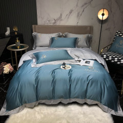 Fantti/芬缇 床上用品100支长绒棉双拼刺绣四件套被罩床单被单枕套床盖图片