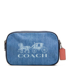 coach/蔻驰 2020新款女士牛仔时尚印花相机包胸包腰包小马车织物 d