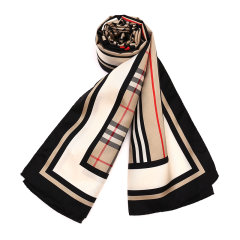 BURBERRY/博柏利专属标识与标志性条纹拼格纹印花女士丝巾8011951图片