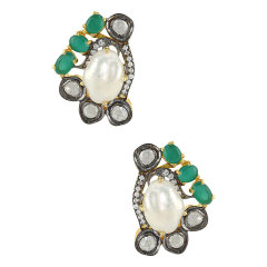 JCJ/JCJ时装珠宝艺术派系列2020新品 925银镀金异形珍珠耳饰图片