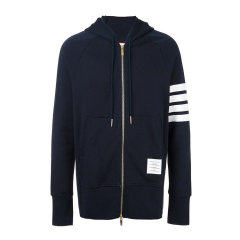 【包税】THOM BROWNE/THOM BROWNE 抽绳兜帽 拉链开合 男士棉质连帽夹克外套 MJT022H00535461图片