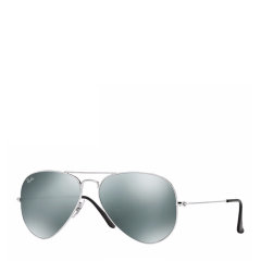 Ray-Ban/雷朋 经典飞行员系列男女款太阳镜潮流街拍彩膜银色镜框灰色反光镜片墨镜眼镜 RB3025 58mm RayBan 雷朋图片