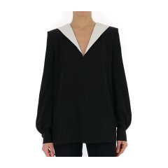 【包税】 Givenchy/纪梵希 女士黑色真丝长袖衬衫 BW60ER10JX-004图片
