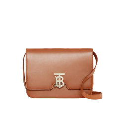 【包税】BURBERRY/博柏利  巴宝莉女包 经典TB图案 女士牛皮时尚翻盖单肩包 80103371图片