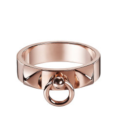 爱马仕 经典collier de chien系列 小号18k金玫瑰金项圈形戒指指环h10