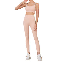 GeleiStory/GeleiStory 裸感瑜伽服套装性感专业运动文胸速干显瘦健身罩衣两件套女装＞女士套装＞女运动套装图片