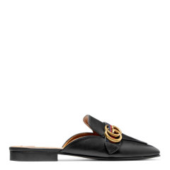 【包税】GUCCI/古驰  女士白色/黑色 时尚百搭 GG红蓝条纹拖鞋/平跟鞋 423694 DKHC0 9061图片