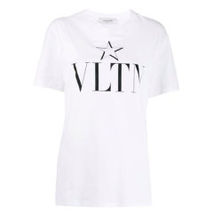 【包邮包税】 Valentino/华伦天奴 女士黑色棉质短袖T恤 SB3MG01Y 4Q1 0NR图片