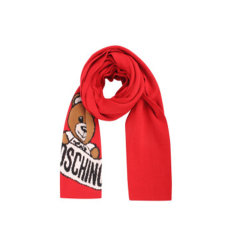 【包税】MOSCHINO/莫斯奇诺  女士泰迪熊图案针织黑色/白色/红色/粉红色羊毛披肩围巾图片