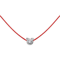 【包税】redline/redline Pure Bear系列 迷你18K金小熊镶嵌钻石细绳项链（三种金属可选）图片
