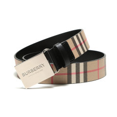 【包邮包税】 BURBERRY/博柏利 男士多色格纹时尚休闲腰带 80156121 PL2303图片