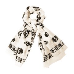 【包税】Alexander McQueen/亚历山大麦昆  黑色骷髅头图案女士围巾 1106404943Q1078  HQY012345C图片