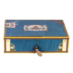 elie bleu艾迪布尔阿尔巴系列雪茄保湿盒110支装雪松木木质防潮密封烟盒大容量雪茄盒图片