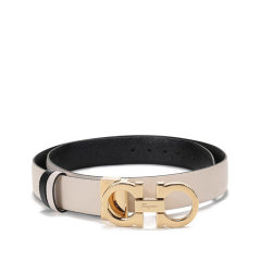 Salvatore Ferragamo/菲拉格慕 女士牛皮革可裁剪窄版Gancini双面皮带腰带2.5cm 23A565图片