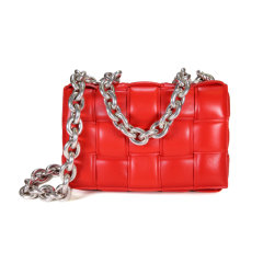 【包税】Bottega Veneta/葆蝶家 女士 女包 红色 小羊皮链条卡带包单肩包 631421VBWZ06402图片