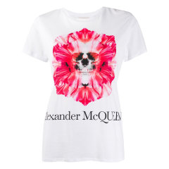 【包税】Alexander McQueen/亚历山大麦昆  女装 骷髅头图案 女士棉质时尚圆领春夏短袖T恤 611029QZAA89000 LXB0034C图片