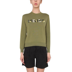 【包税】KENZO/高田贤三 凯卓女装 时尚百搭 女士绿色棉质品牌LOGO针织衫/毛衣 FB52PU5413LA.49 HJH0034C图片