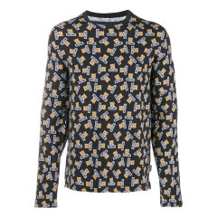 【包税】MOSCHINO/莫斯奇诺  男装男士棉质时尚简约小熊图案印花圆领长袖T恤  $A191081091506图片