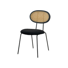 GeleiStory/GeleiStory   藤编餐椅现代简约布艺椅创意铁架靠背凳子  餐椅/吧台椅图片