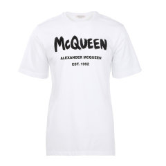 Alexander McQueen/亚历山大麦昆22春夏字母徽标印花棉质宽松女士短袖T恤659729QZAD3图片